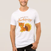 Happy Thanksgiving Funny Modern Cat Humor Tri-Blend Shirt (Voorkant)