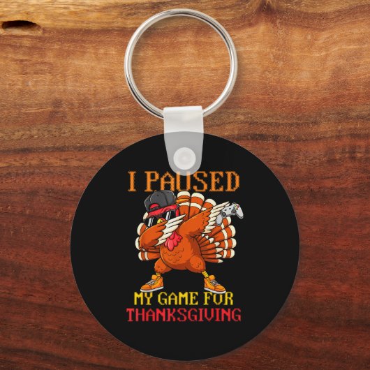 Happy Thanksgiving Gaming Fall Turkey Gamer Boys K Sleutelhanger (Voorkant)