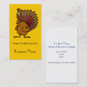 Happy Thanksgiving Gekke Turkije Visitekaartje (Voorkant / Achterkant)