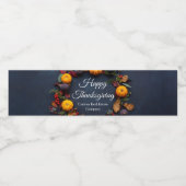 Happy Thanksgiving Gepersonaliseerd Business Waterfles Etiket (Enkel label)