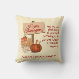 HAPPY THANKSGIVING Gepersonaliseerd Schrift Phil 4 Kussen