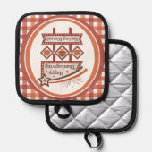 Happy Thanksgiving Gezegend Retro Teken Pannenlap (Voorkant / Achterkant)