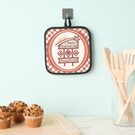 Happy Thanksgiving Gezegend Retro Teken Pannenlap