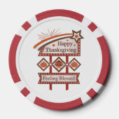 Happy Thanksgiving Gezegend Retro Teken Poker Chips (Achterkant)