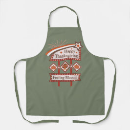 Happy Thanksgiving Gezegend Retro Teken Schort