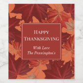 Happy Thanksgiving Gift Wijn Label Wijn Etiket (Enkel label)