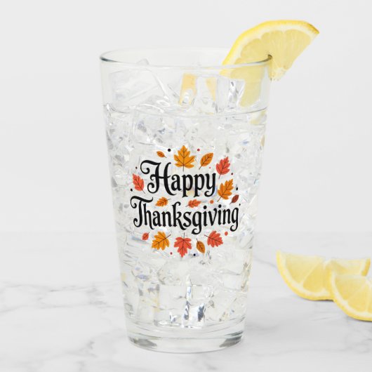 Happy Thanksgiving Glas (Achterkant ijs)