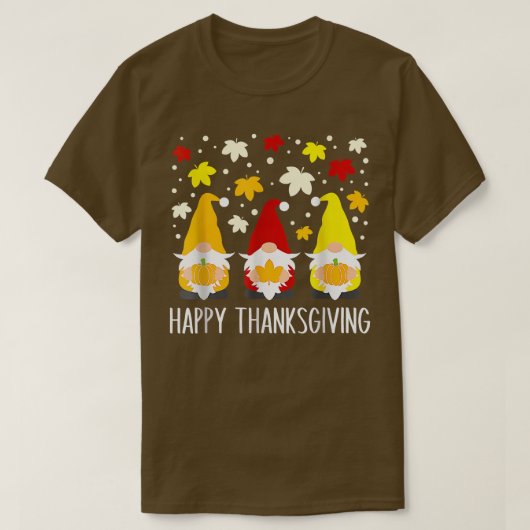Happy Thanksgiving Gnome Herfst Autumn T-shirt (Design voorkant)