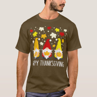 Happy Thanksgiving Gnome Herfst Autumn T-shirt