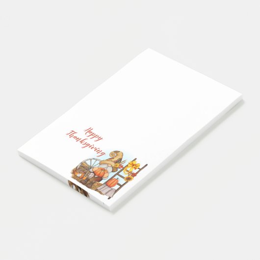 Happy Thanksgiving Gnome Post-it Notes (Schuin)