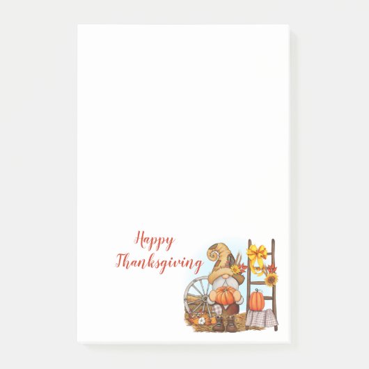 Happy Thanksgiving Gnome Post-it Notes (Voorkant)