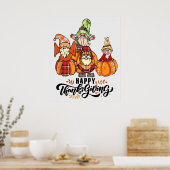 Happy Thanksgiving Gnomen Poster (Keuken)