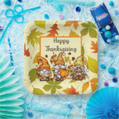 Happy Thanksgiving Gnomes Papieren Bordje (Feest)