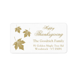 Happy Thanksgiving Gold Fall verlaat retouradres Etiket