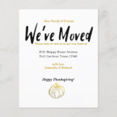 Happy Thanksgiving Gold Pumpkin - Nieuw thuisadres (Achterkant)