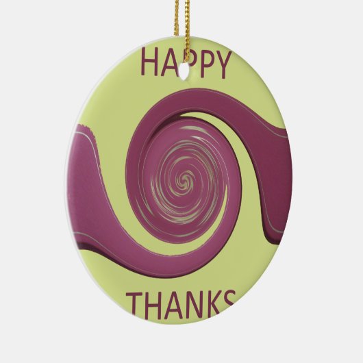 Happy Thanksgiving Golden Yellow whirl design.png Keramisch Ornament (Rechts)