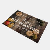 Happy Thanksgiving Gourds op Rustic Wood Deurmat (Schuin)
