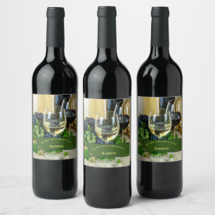 Happy Thanksgiving Grapes Greenery Wijn Etiket
