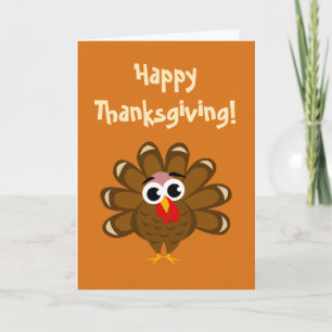 Happy Thanksgiving grappige kalkoen vogel illustra Feestdagen Kaart