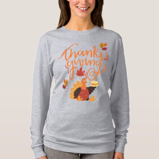 Happy Thanksgiving | Grateful & Blessed Fall T-shirt (Voorkant)