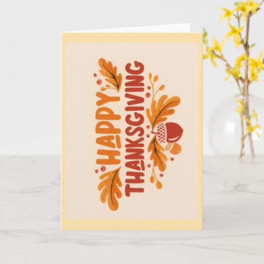 Happy Thanksgiving Greeting Card Kaart (Gele Bloem)
