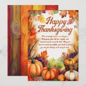 Happy Thanksgiving Greeting Feestdagenkaart (Voorkant / Achterkant)