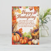 Happy Thanksgiving Greeting Feestdagenkaart (Staand voorkant)