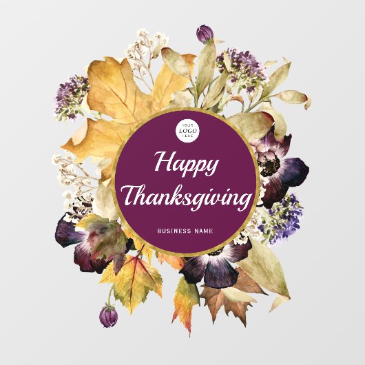 Happy Thanksgiving grote winkelvensterkletjes Raamsticker (Vel)