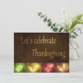 Happy Thanksgiving Grunge Leaves Kaart (Staand voorkant)