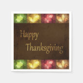 Happy Thanksgiving Grunge Leaves Servetten (Voorkant)