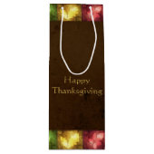 Happy Thanksgiving Grunge Leaves Wijn Cadeautas (Voorkant)