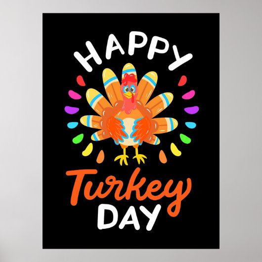 Happy Thanksgiving Happy Turkije Dag Poster (Voorkant)