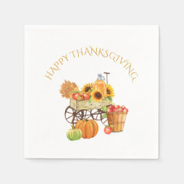 Happy Thanksgiving Harvest Flowers en Produce Servet