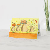 Happy Thanksgiving Hedgehogs Greeting Kaart (Voorkant)