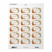 Happy Thanksgiving Herfst Flowers Custom Business Etiket (Full Sheet)