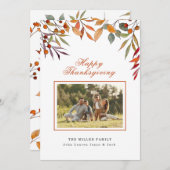 Happy Thanksgiving Herfst foliage Fotokaart Aankondiging (Voorkant / Achterkant)