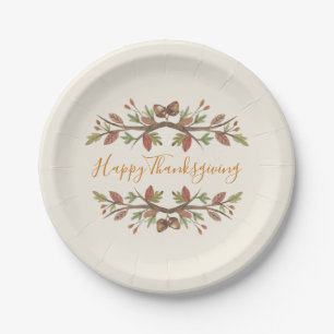 HAPPY THANKSGIVING HERFST FOLIAGE PAPIER BORDEN PAPIEREN BORDJE