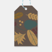 Happy Thanksgiving Herfst Folk Greenery Brown Cadeaulabel (Achterkant)