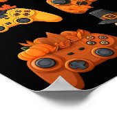 Happy Thanksgiving Herfst Gaming Controllers Turki Poster (Hoek)