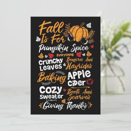 Happy Thanksgiving Herfst is voor pompoenkruid Save The Date (Staand voorkant)