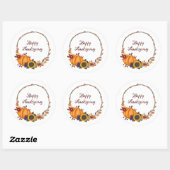 Happy Thanksgiving Herfst krans Ronde Sticker (Vel)