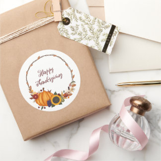 Happy Thanksgiving Herfst krans Ronde Sticker