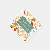 Happy Thanksgiving Herfst Leaf Pattern Servet (Hoek)