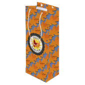 Happy Thanksgiving Herfst Oak Leaf Wijn Cadeautas (Achterkant Gekanteld)