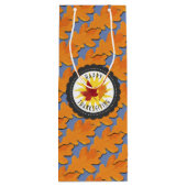 Happy Thanksgiving Herfst Oak Leaf Wijn Cadeautas (Achterkant)