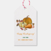 Happy Thanksgiving Herfst Oogst Pompoenen Foliage Cadeaulabel (Voorkant)