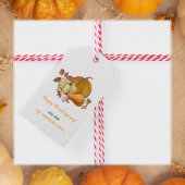 Happy Thanksgiving Herfst Oogst Pompoenen Foliage Cadeaulabel