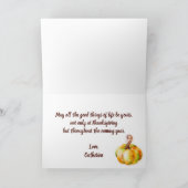 Happy Thanksgiving Herfst Pumpkin Kaart (Binnen)