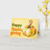 Happy Thanksgiving Herfst Pumpkin Kaart (Gele Bloem)