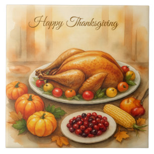 , Happy Thanksgiving, het vieren van het seizoen Tegeltje